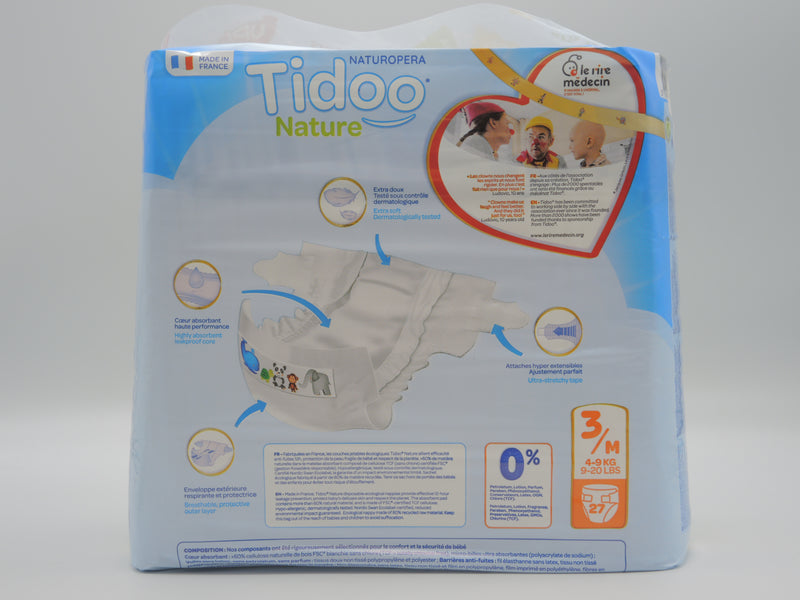 Couches écologiques, taille 3/M, 4-9kg, 27 couches, Tidoo