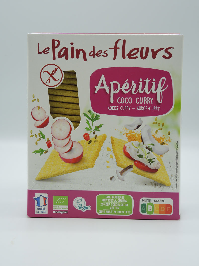 Tartines Craquantes Apéritif Bio Coco Curry, 150g, Pain des Fleurs