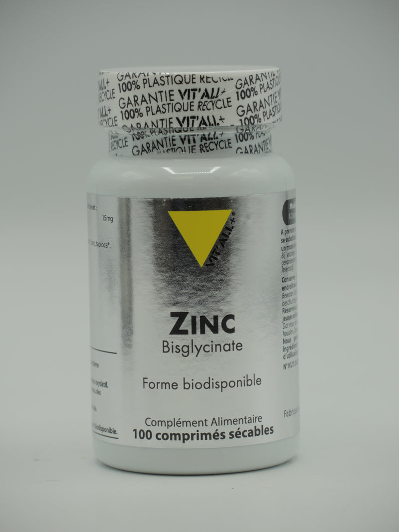 Zinc Bisglycinate, 100 comprimés, Vit'all +