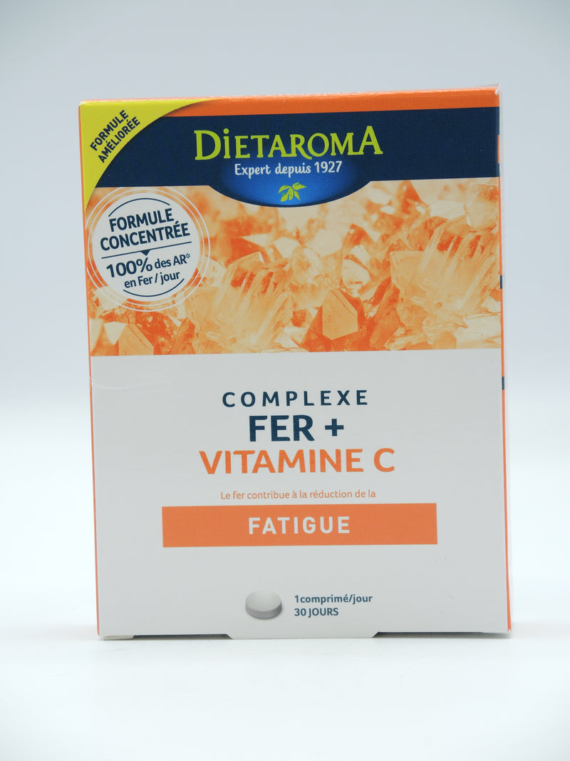 COMPLEXE FER + VITAMINE C, 30 comprimés, Dietaroma