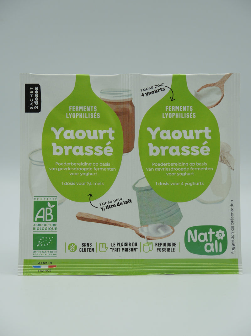 Ferments lyophilisés pour yaourt brassé, 2x6g, Natali