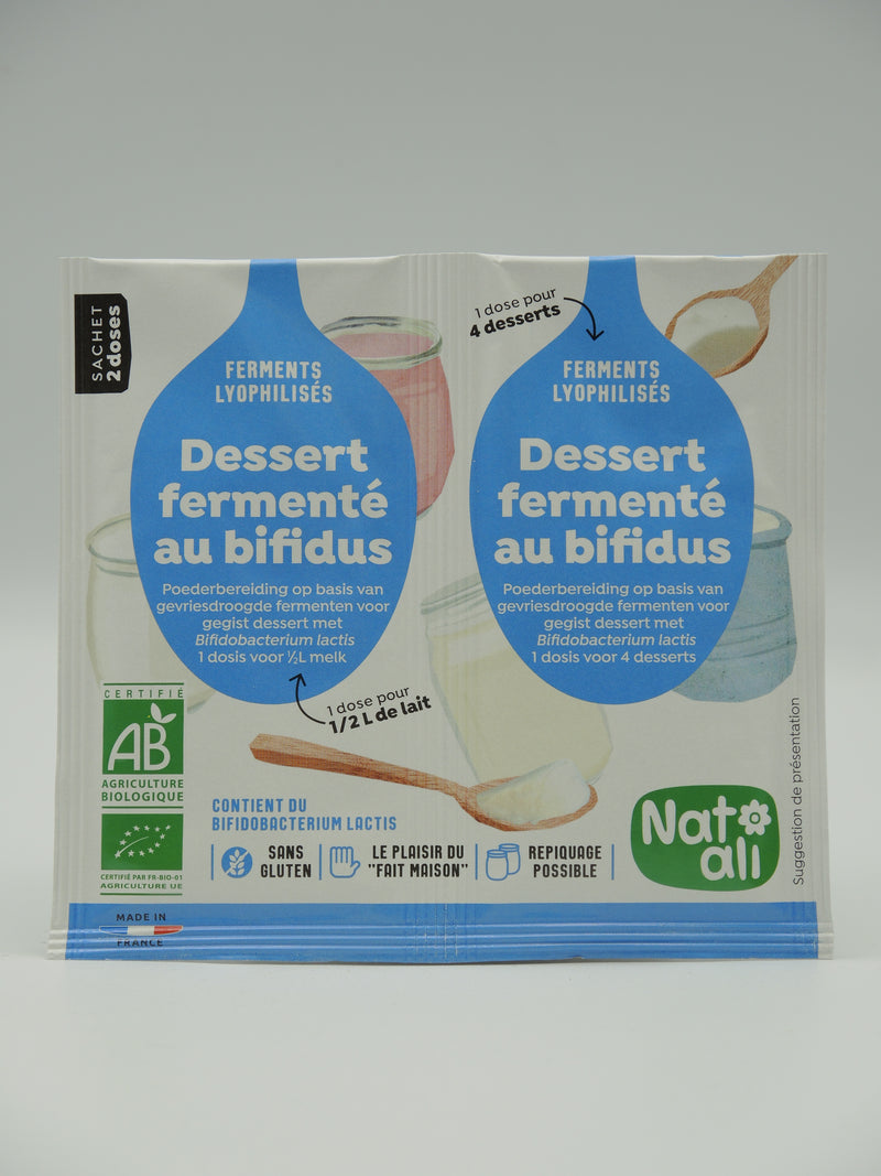 Ferments lyophilisés pour dessert fermenté au bifidus, 2x6g, Natali