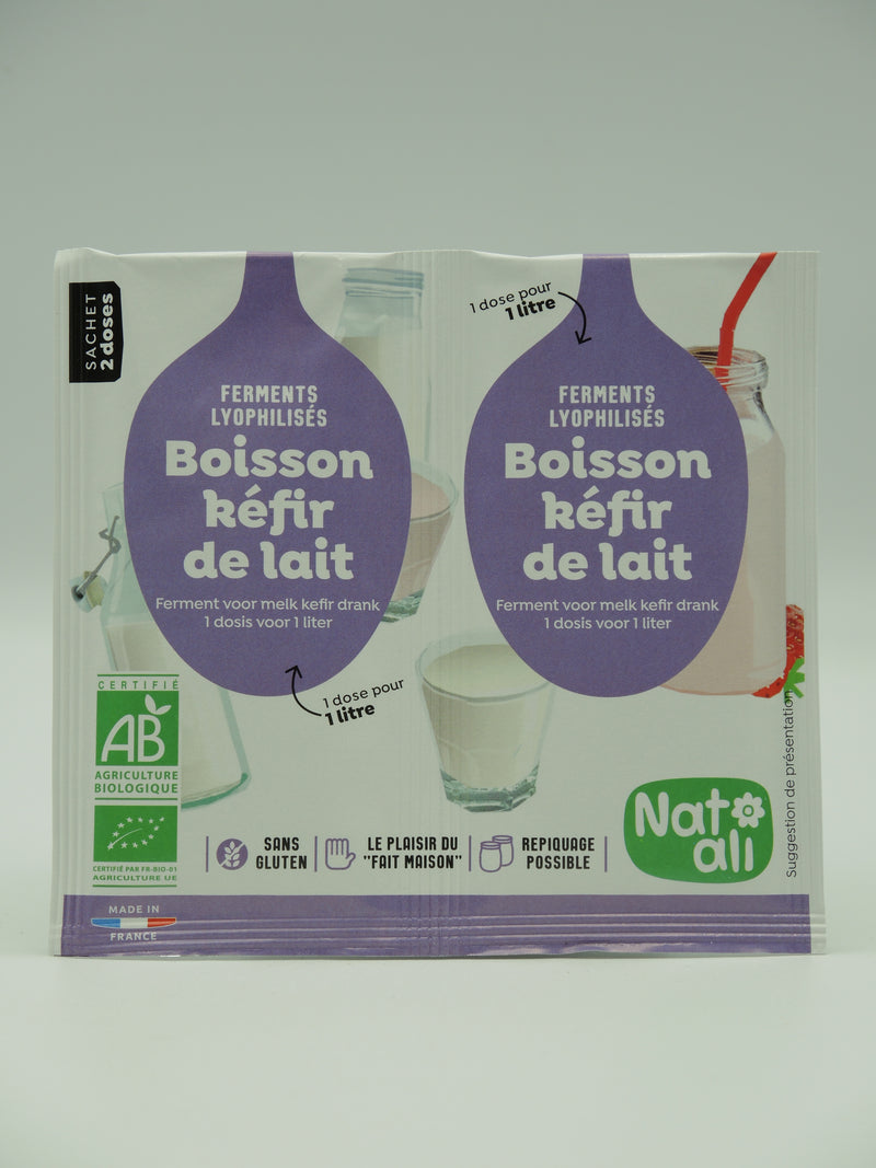 Ferments lyophilisés pour boisson kéfir de lait, 2x6g, Natali
