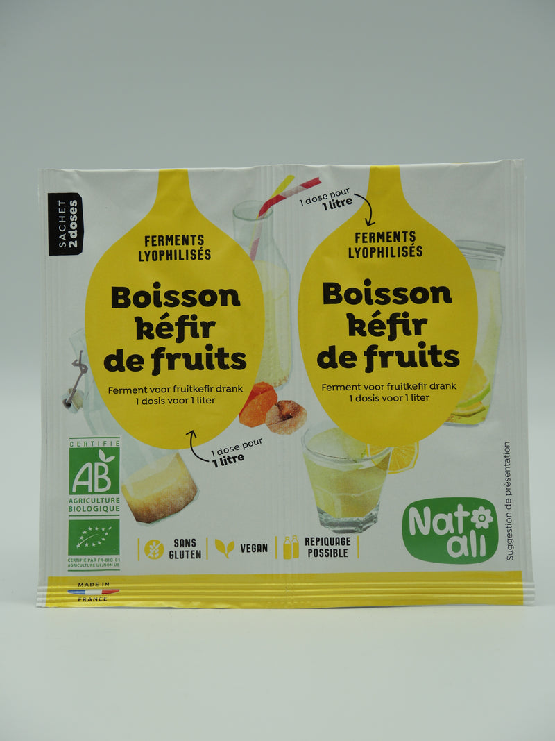 Ferments lyophilisés pour boisson kéfir de fruits, 2x6g, Natali
