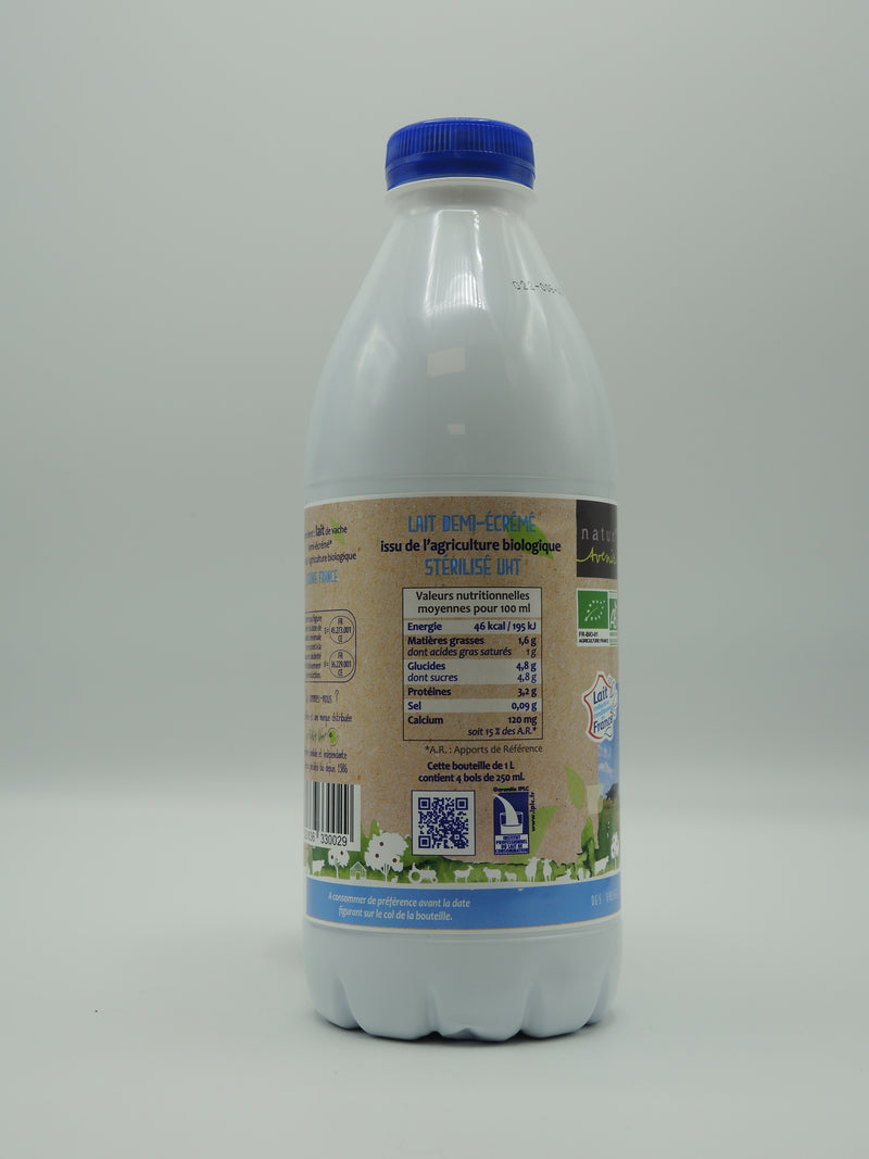 LAIT BIO UHT DEMI ECREME 0,5L