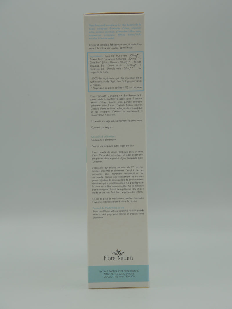 Complexe 4+ Beauté de la peau, 20 ampoules, Flora Natura