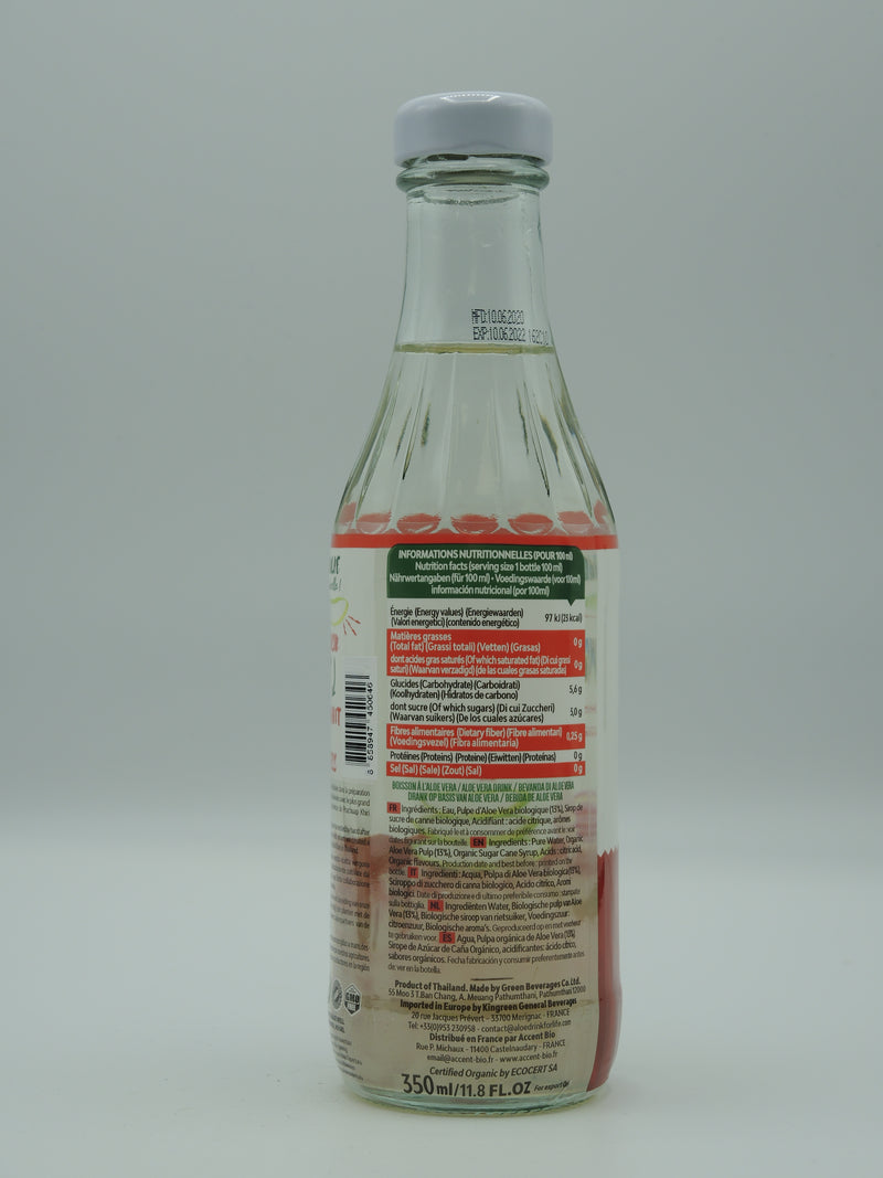 Boisson à l’aloé vera Saveur “Grenade Myrtille”, 350ml, Organic Crunch
