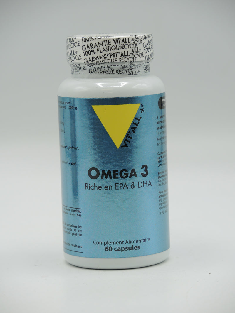 Omega 3 1000mg, 60 capsules, Vit'all+