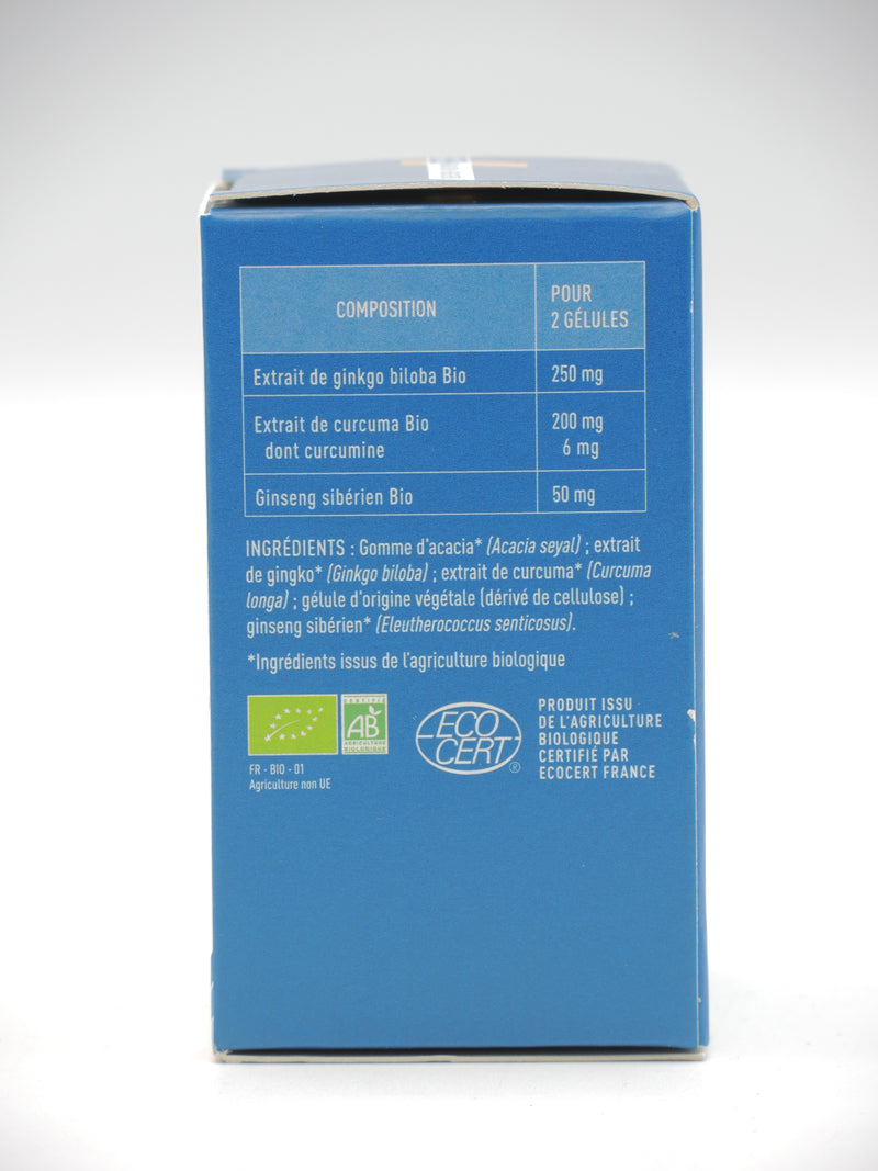 GINKGO - CURCUMA - GINSENG SIBÉRIEN BIO, 40 gélules, Yves Ponroy