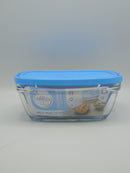 Boite De Conservation Transparente Carrée Avec Couvercle Bleu, 200cl, Duralex