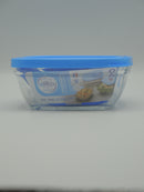 Boite De Conservation Transparente Carrée Avec Couvercle Bleu, 61cl, Duralex