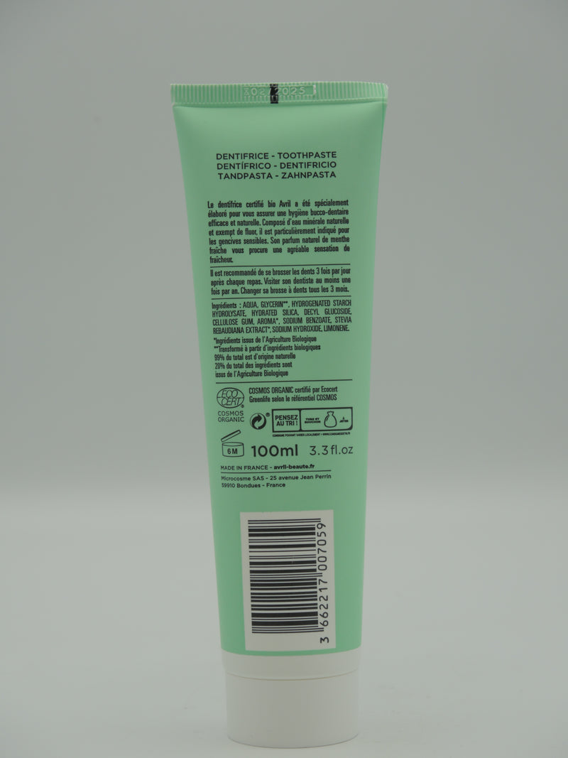 DENTIFRICE menthe, 100ml, Avril