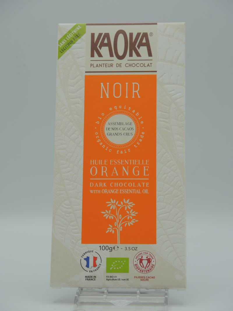 Chocolat noir & orange, 100g, Kaoka