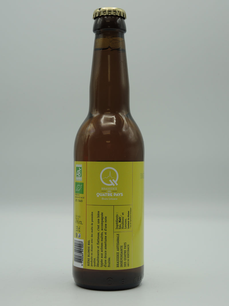 Bière Blonde Bio Artisanale 33cl, Brasserie des Quatre Pays d'Alsace
