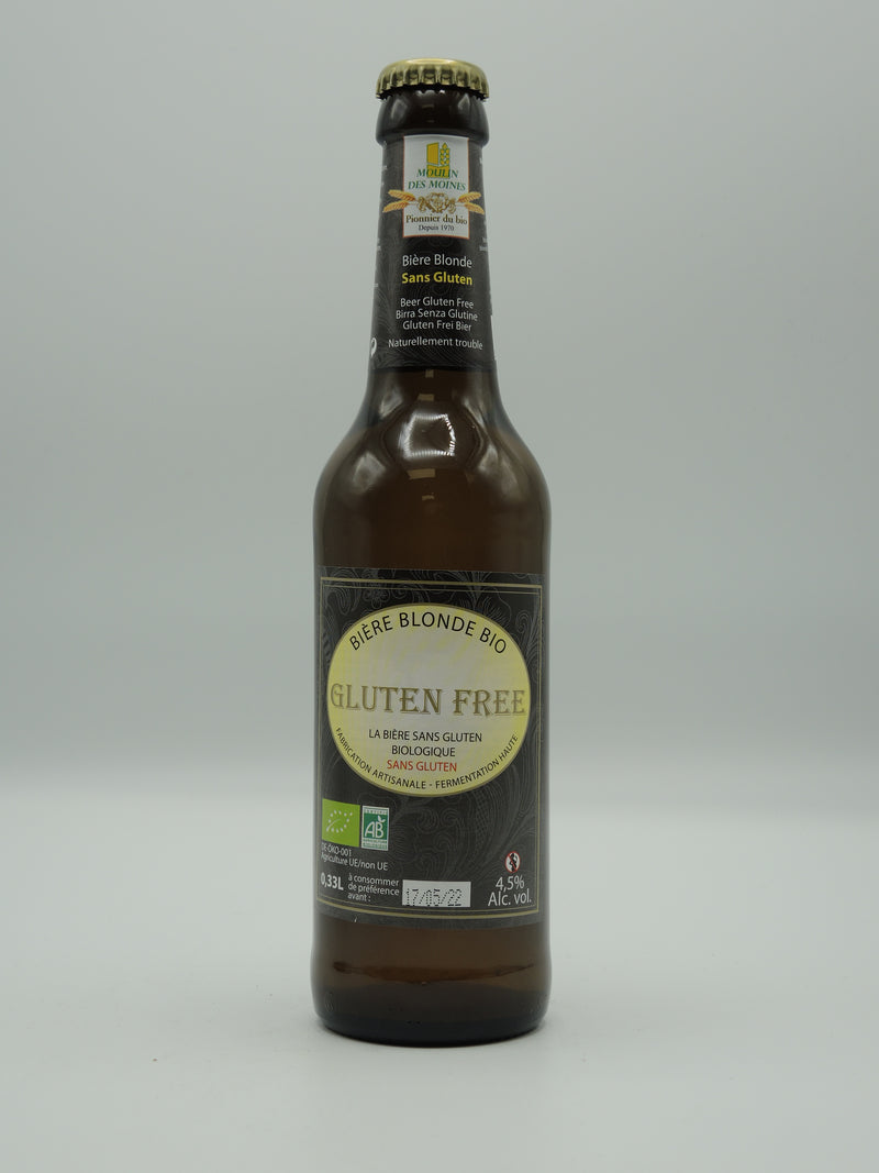 Bière Blonde Bio Sans Gluten, 33cl, Moulin des Moines d'Alsace