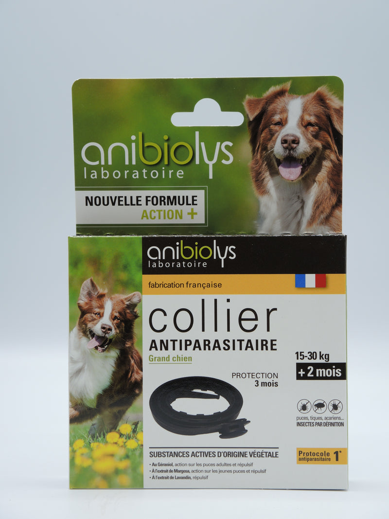Collier antiparasitaire, pour chiens de 15à 30kg, Anibiolys
