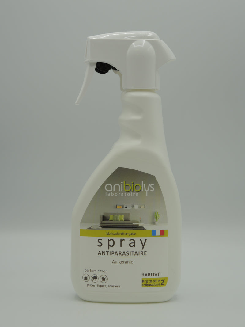 Spray antiparsitaire au géraniol pour la maison, 500ml, Anibiolys