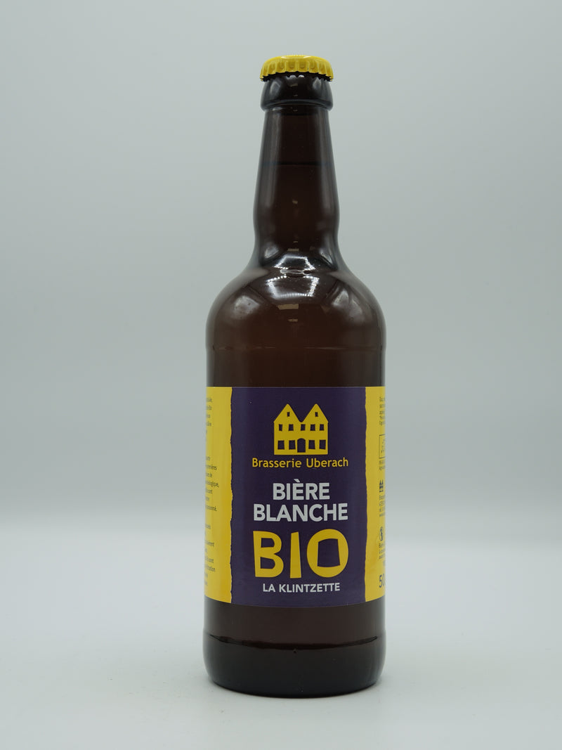 Bière Blanche Bio Artisanale La Klintzette, 50cl, Brasserie Uberach d'Alsace (Ref BB05KBH)
