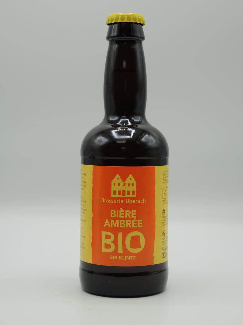 Bière Ambrée Bio Artisanale Sir Klintz, 33cl, Brasserie Uberach d'Alsace