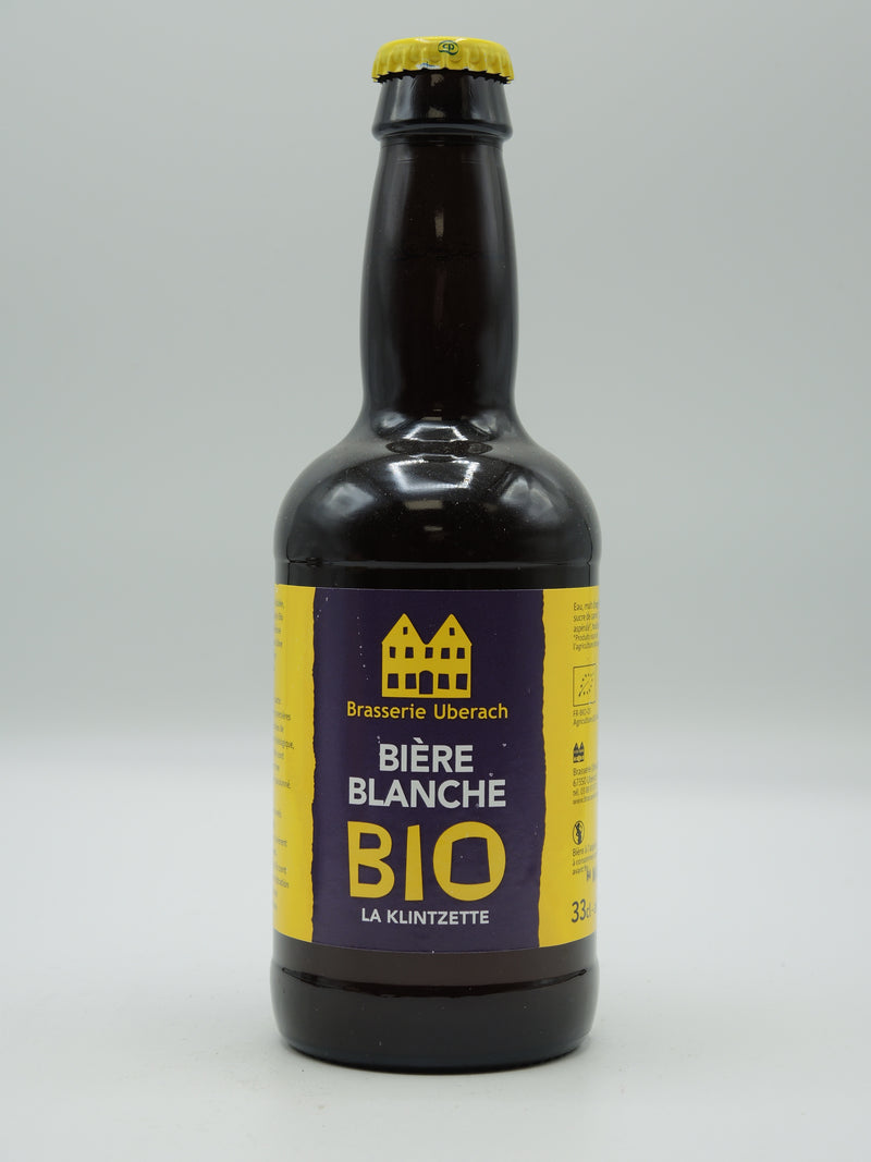 Bière Blanche Bio Artisanale La Klintzette, 33cl, Brasserie Uberach d'Alsace (Réf BB33KBH)