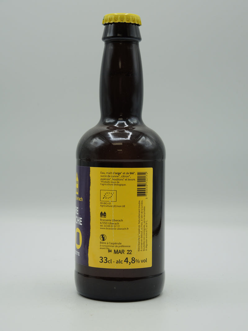 Bière Blanche Bio Artisanale La Klintzette, 33cl, Brasserie Uberach d'Alsace (Réf BB33KBH)