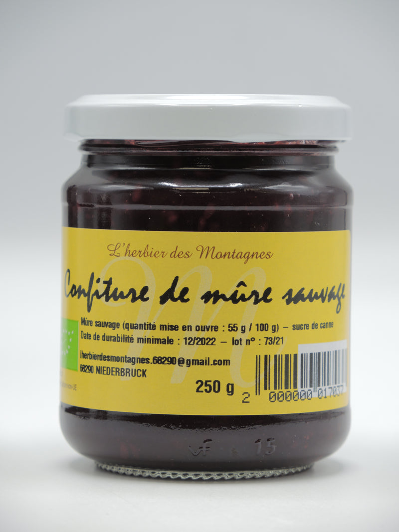 Confiture de mûre sauvage artisanale, 250g, origine Alsace