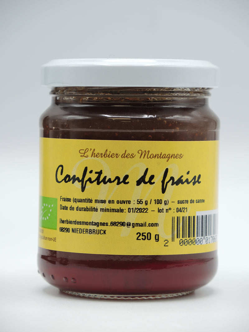 Confiture de fraise artisanale, 250g, origine Alsace