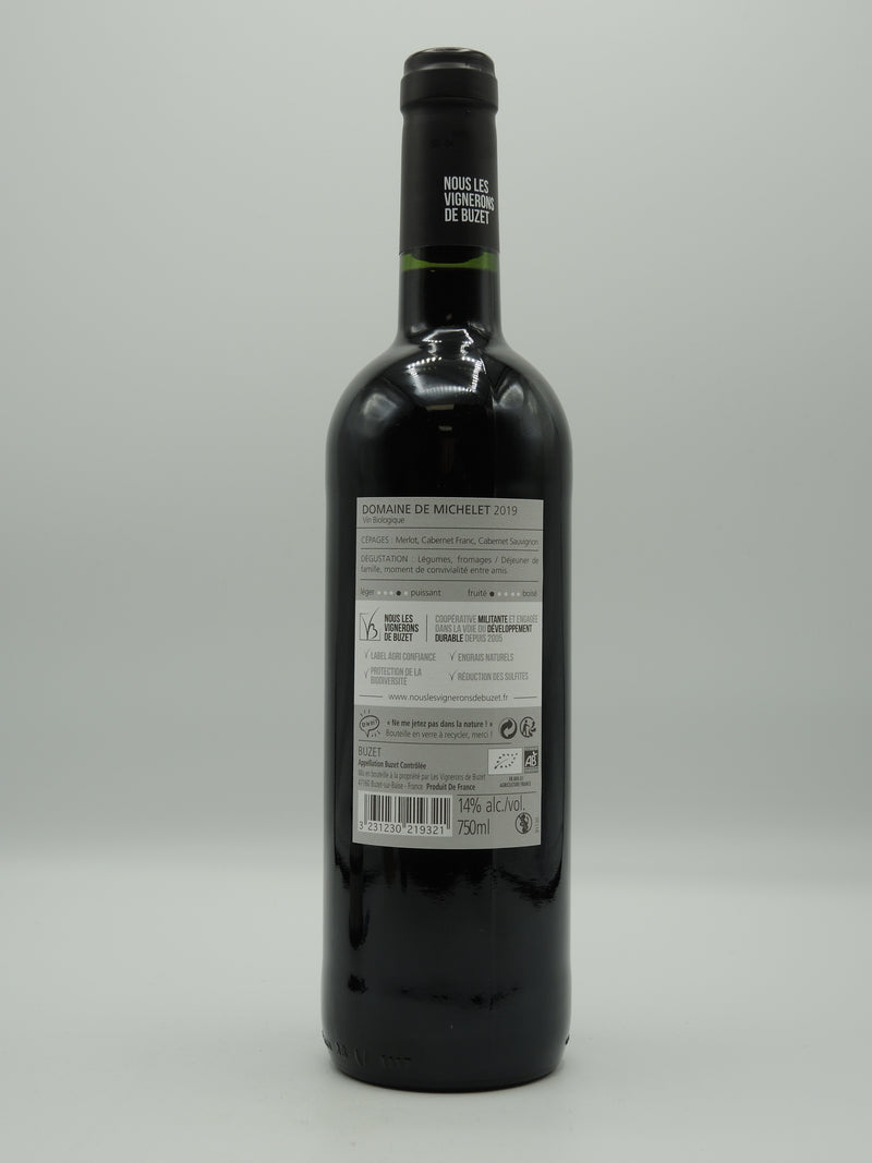 Vin Rouge Bio AOC Buzet 2019, Sans Sulfites Ajoutés, Domaine de Michelet