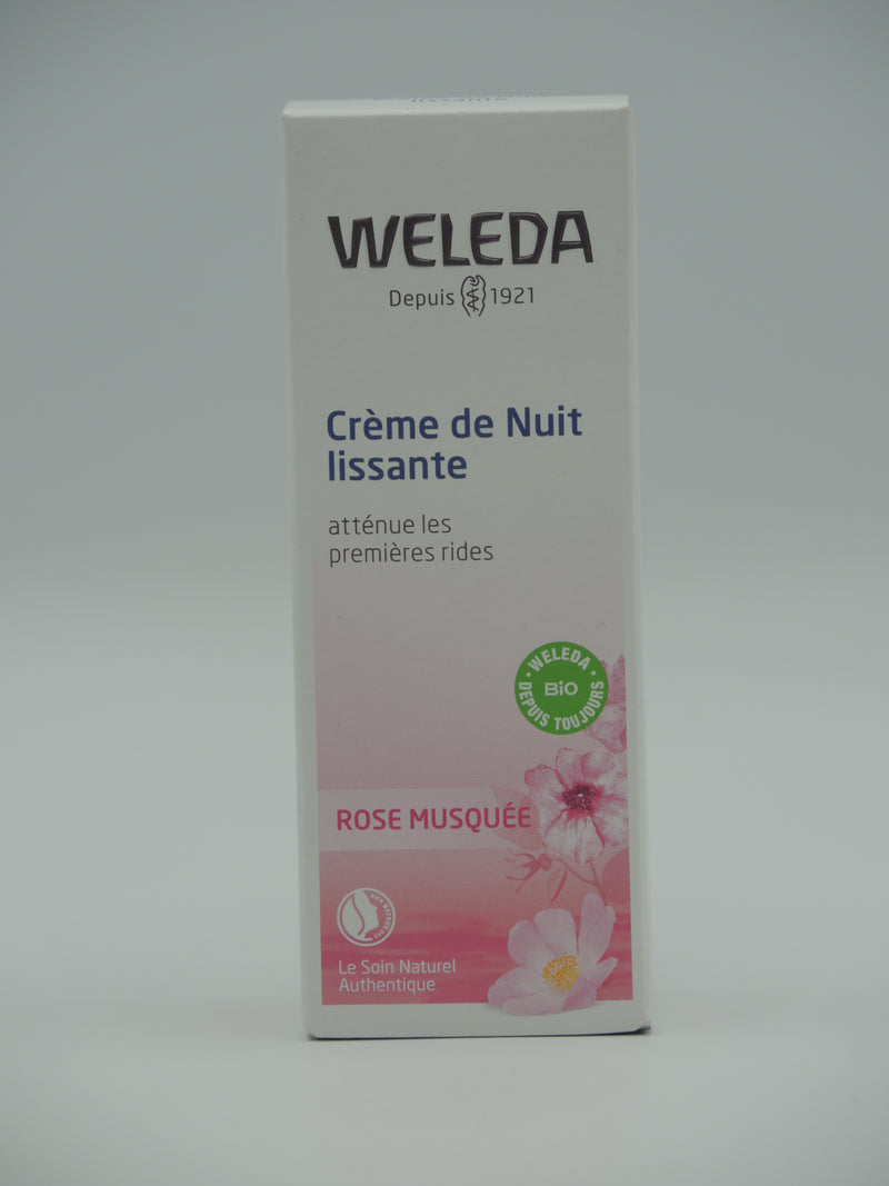 Crème de Nuit lissante à la Rose musquée bio, 30ml, Weleda