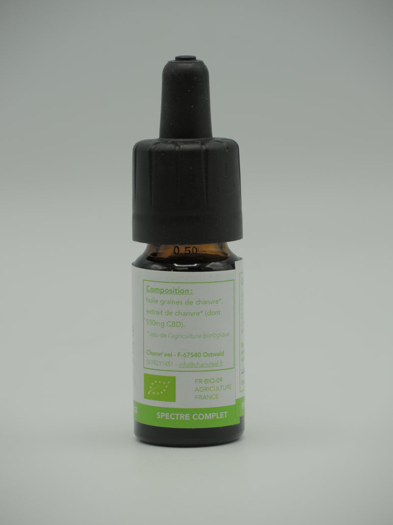Huile CBD 5% , 100% ALSACE, 10ml, Chanvr'eel