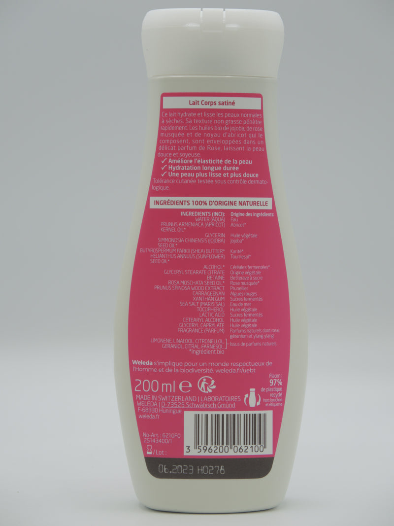 Lait Corps satiné Rose Musquée, 200ml, Weleda