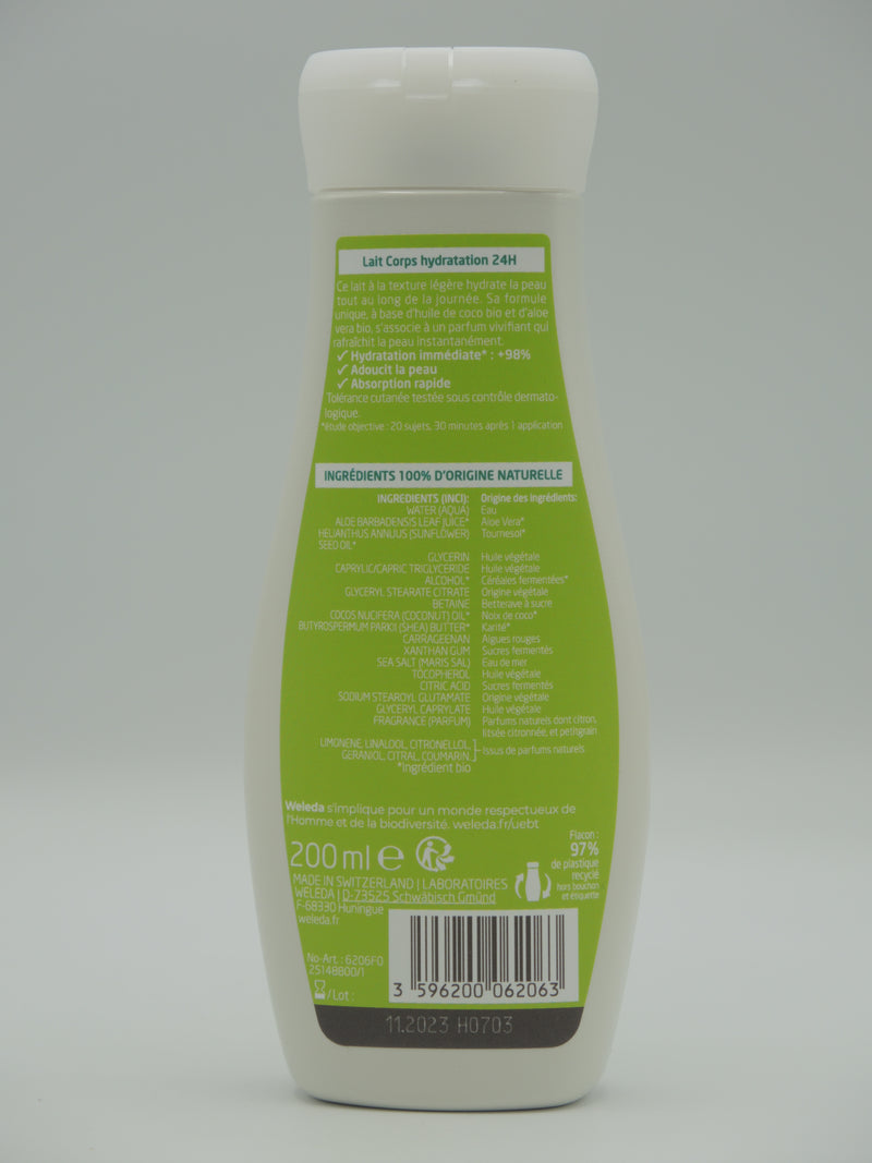 Lait Corps Hydratation 24H Citrus, 200ml, Weleda