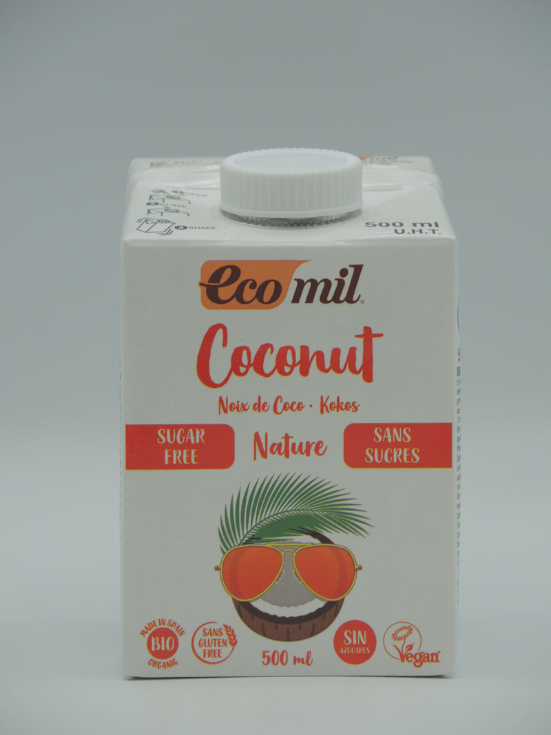 Boisson de coco sans sucres, 500ml, Ecomil
