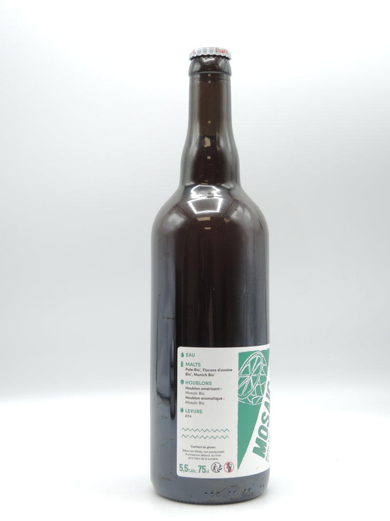 Bière Blonde Bio Artisanale Mosaic 75cl, Pale Ale-Single Hop, Brasserie du Grillen d'Alsace