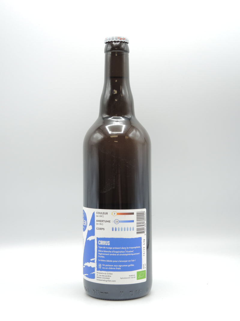 Bière Blanche Bio Artisanale White IPA, Cirrus, 75cl, Brasserie du Grillen d'Alsace