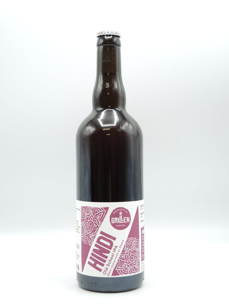 Bière Ambrée Bio Artisanale, Hindi 75cl, Old School IPA, Brasserie du Grillen d'Alsace