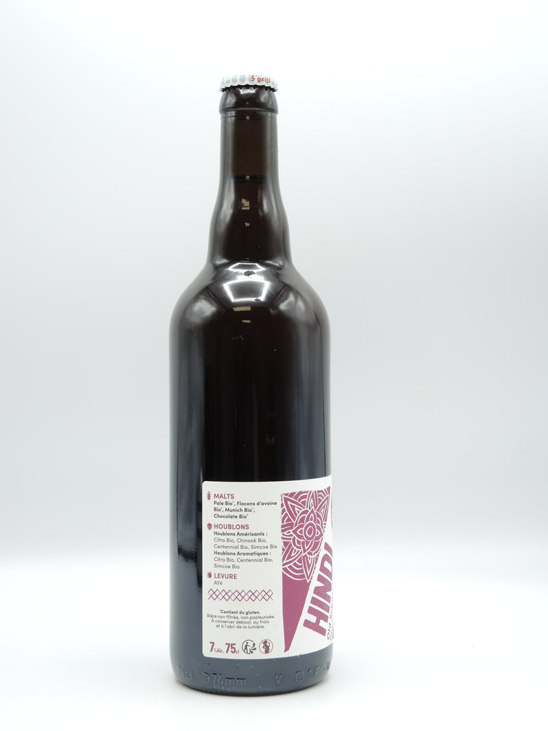 Bière Ambrée Bio Artisanale, Hindi 75cl, Old School IPA, Brasserie du Grillen d'Alsace