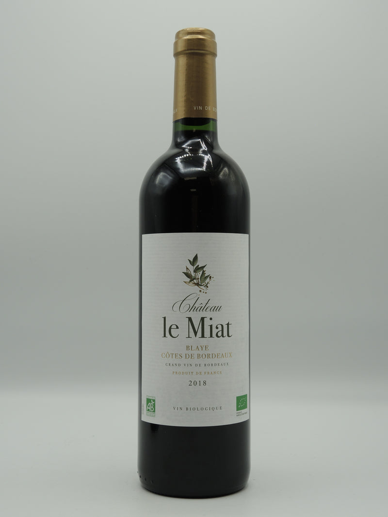 Vin Rouge Bio AOC Blaye-Côtes de Bordeaux 2018, Château le Miat