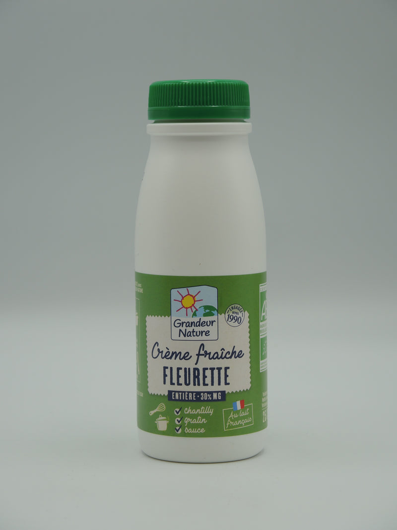 Crème fraîche entière, 25cl, Grandeur nature