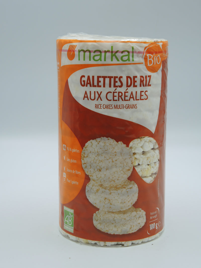 GALETTES DE RIZ AUX CÉRÉALES (MILLET, MAÏS ET SÉSAME), 100g, Markal