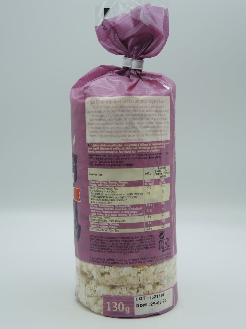 Galettes de riz-sésame, 130g, Priméal