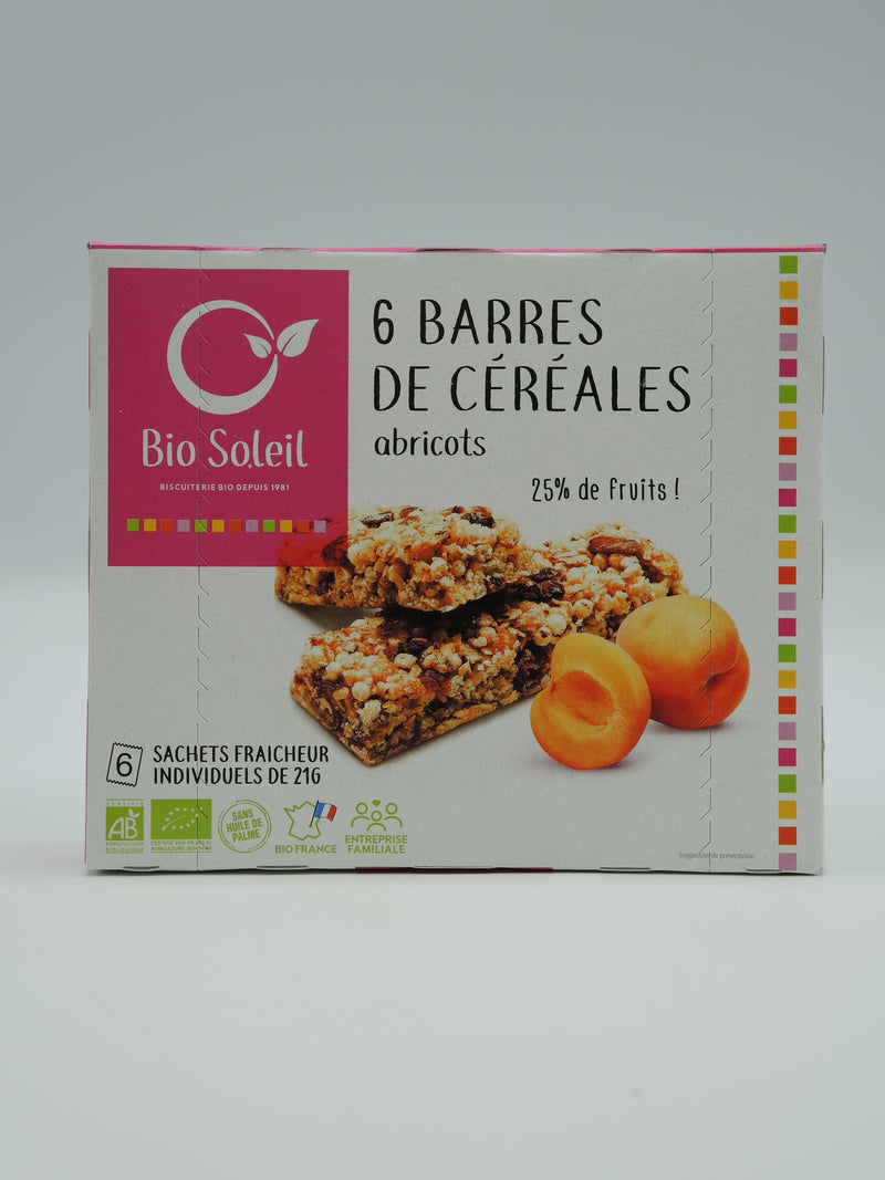 6 Barres de céréales, abricots, Biosoleil