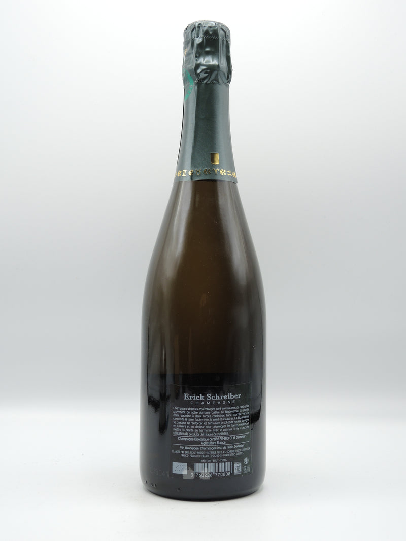 Vin Blanc Effervescent Bio AOC Champagne Brut, Cuvée Tradition, Domaine Erick Schreiber