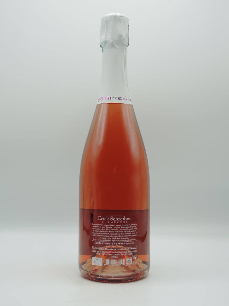 Vin Effervescent Bio Rosé AOC Champagne Brut Rosé, Cuvée Tradition, Domaine Erick Schreiber