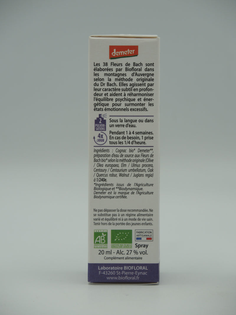 Fleurs de Bach, Complexe 10 - Ressourcement, spray - 20 ml, Biofloral