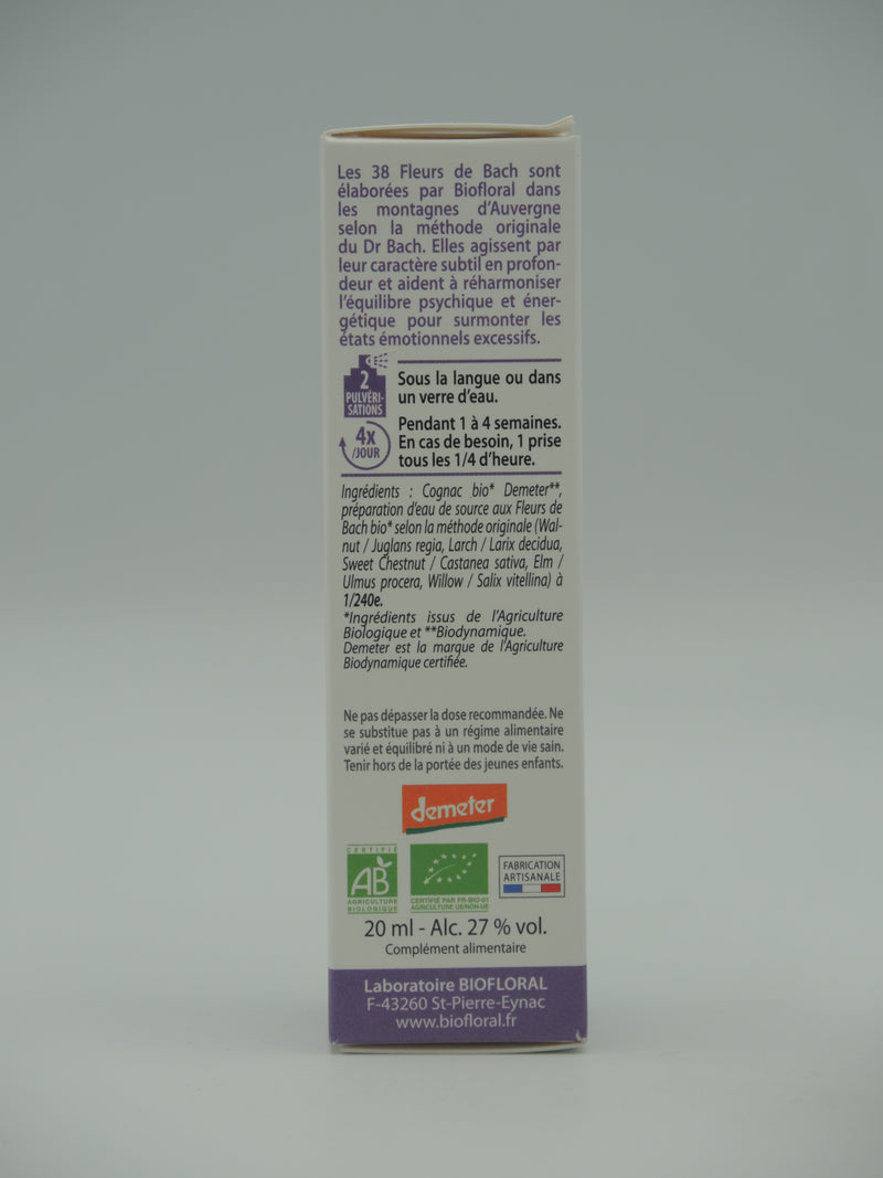 Fleurs de Bach, Complexe 4 - Courage, espoir, spray - 20 ml, Biofloral
