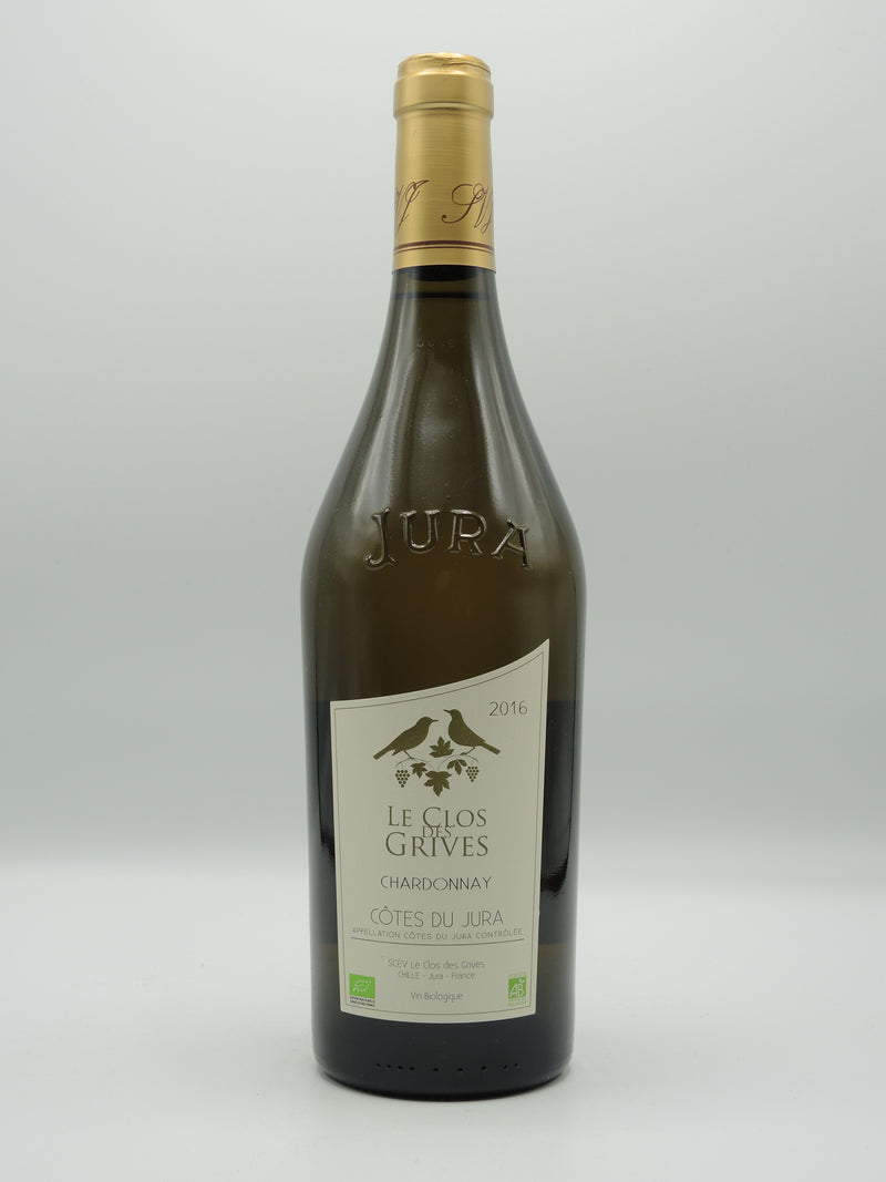 Vin Blanc Bio AOC Cotes du Jura Blanc 2016, Cuvée Chardonnay, Domaine Le Clos des Grives