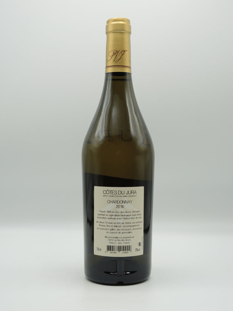 Vin Blanc Bio AOC Cotes du Jura Blanc 2016, Cuvée Chardonnay, Domaine Le Clos des Grives