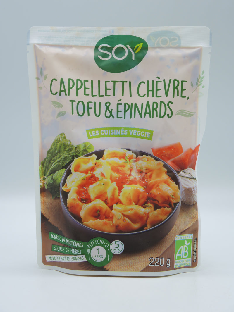 Cappelletti Chèvre, Tofu & Epinards, 220g, Soy