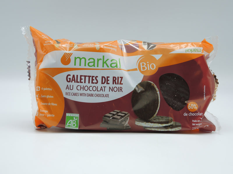 GALETTES DE RIZ AU CHOCOLAT NOIR (60%), 100g, Markal